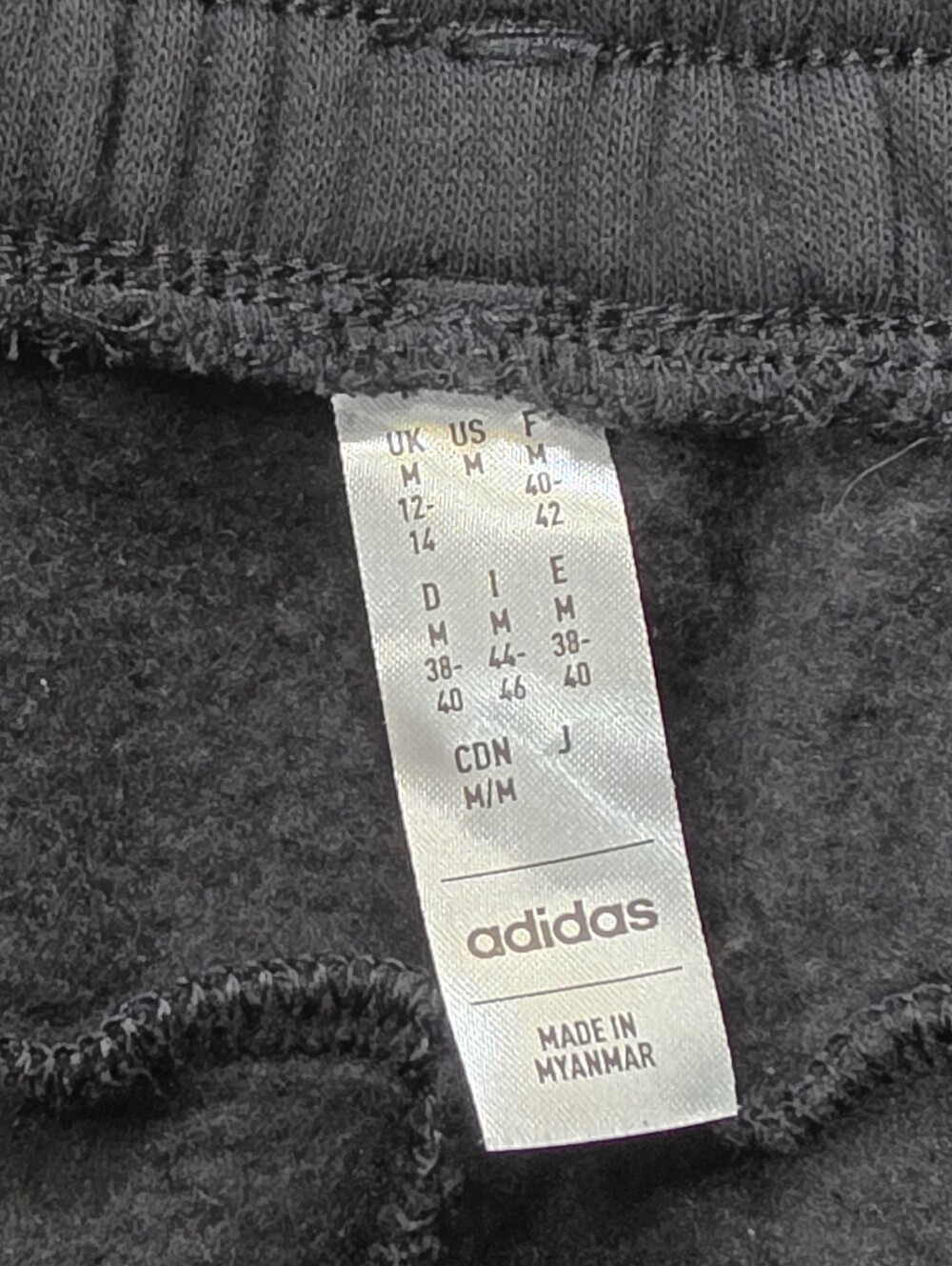 Adidas Fleece Jogger Sweatpants Womens Sz Medium Black White Stripe Athleisure - Picture 5 of 7